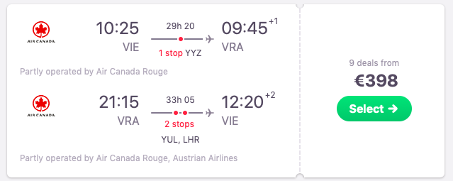 Flights from Vienna to Varadero, Cuba