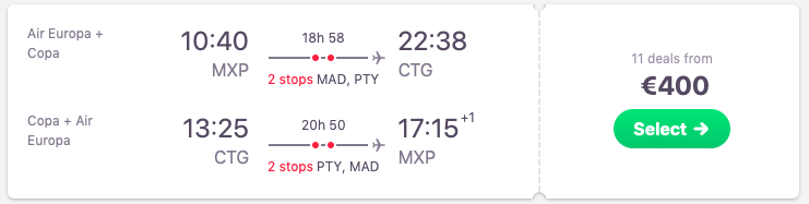 Flights Milan to Cartagena, Colombia