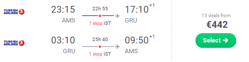 amsterdam to brazil