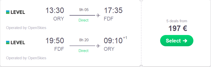 cheap flights to martinique