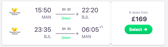 DIRECT flights from Manchester to Banjul, Gambia