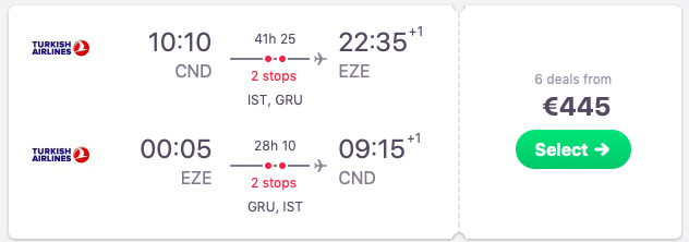 Flights from Constanta, Romania to Buenos Aires, Argentina