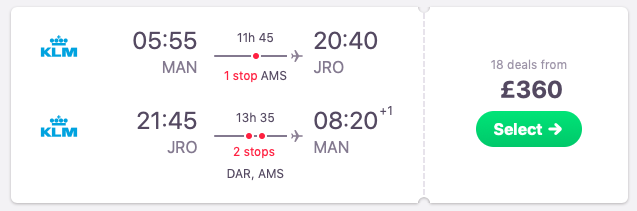 Flights from Manchester to Kilimanjaro, Tanzania