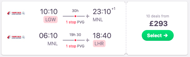 Flights from London to Manila, Philippines