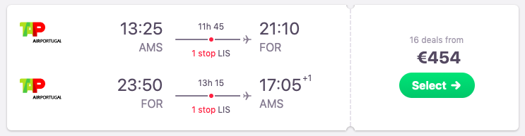 Flights from Lisbon, Portugal to Fortaleza, Brazil