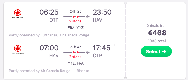 Flights from Bucharest to Havana, Cuba