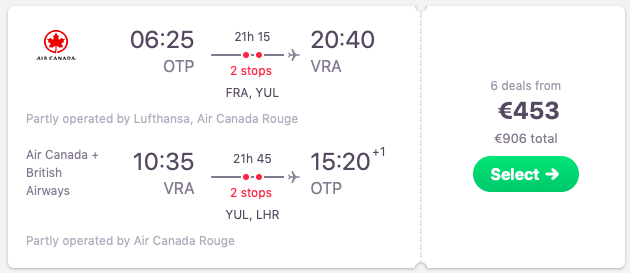 Flights from Bucharest, Romania to Varadero, Cuba