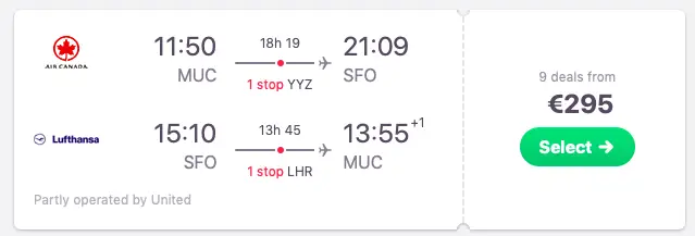 Flights from Munich to San Francisco, California