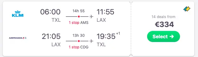 Flights from Berlin to Los Angeles, California
