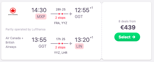 Flights from Milan to Exuma, Bahamas