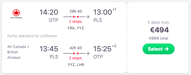Flights from Bucharest, Romania to Turks and Caicos
