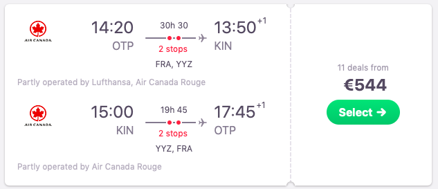 Flights from Bucharest, Romania to Kingston, Jamaica