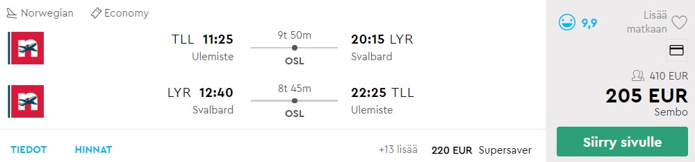 cheap flights tallinn svalbard