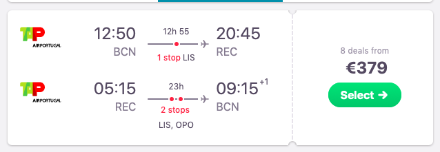 Flights from Barcelona to Recife, Brazil