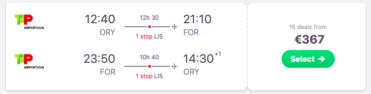 Flights from Paris, France to Fortaleza, Brazil