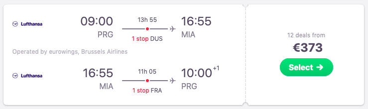 Flights from Prague, Czechia to Miami, Florida
