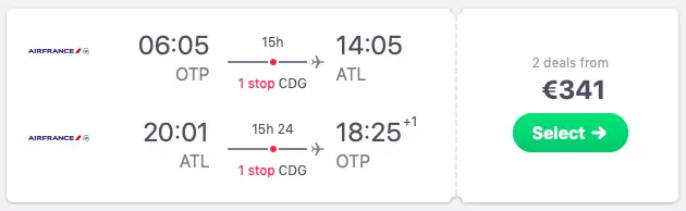 Flights from Bucharest, Romania to Atlanta , USA
