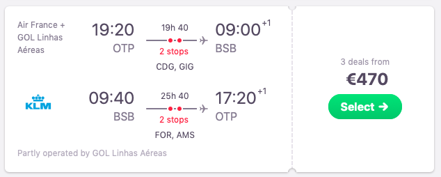 Flights from Bucharest, Romania to Brasilia, Brazil