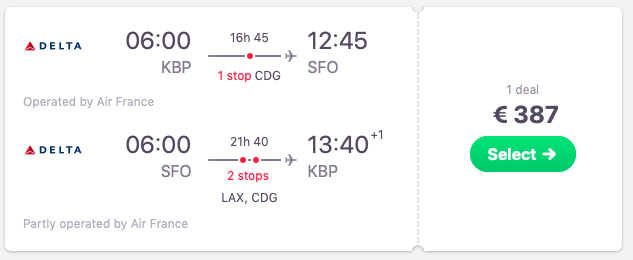 Flights from Kyiv to San Francisco, California