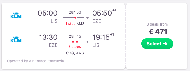 Flights from Lisbon, Portugal to Buenos Aires, Argentina