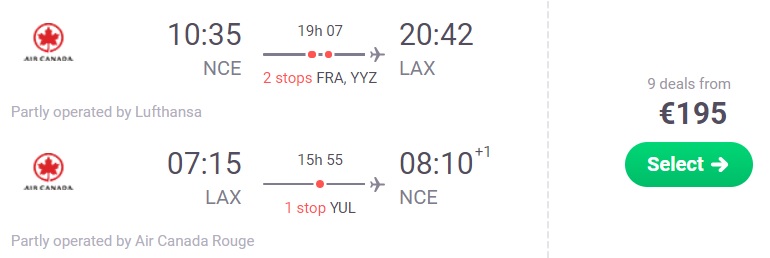 cheap flights nice los angeles