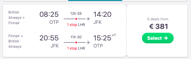 Flights from Bucharest to New York City