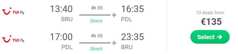 cheap flights brussels azores