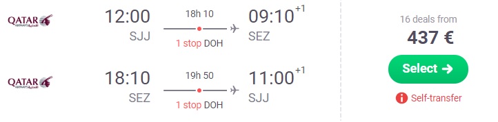 cheap flights sarajevo seychelles