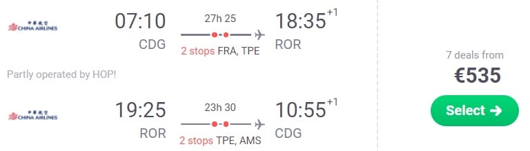 cheap flights paris palau