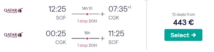 cheap flights sofia jakarta indonesia