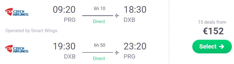 cheap flights prague dubai