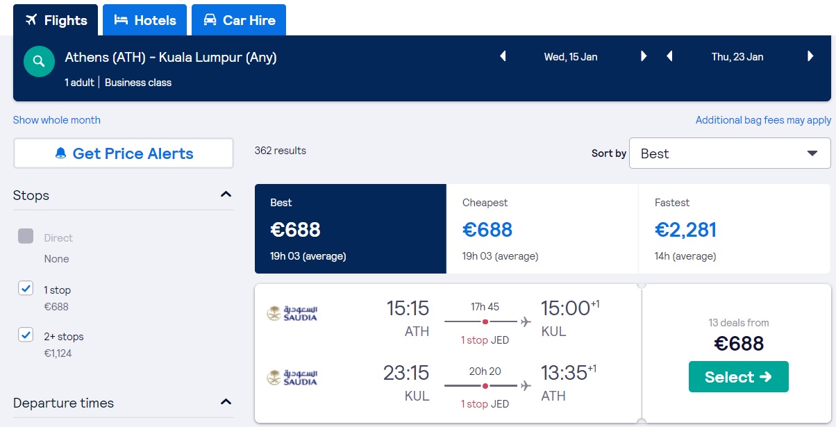 business class cheap flights athens malaysia