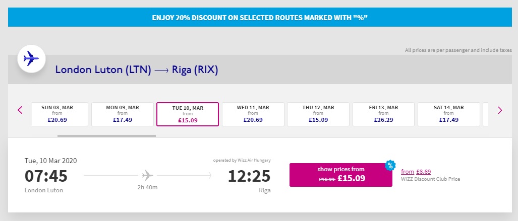 Wizz Airlines Promo Code