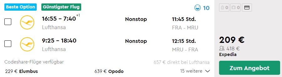 cheap flights frankfurt mauritius