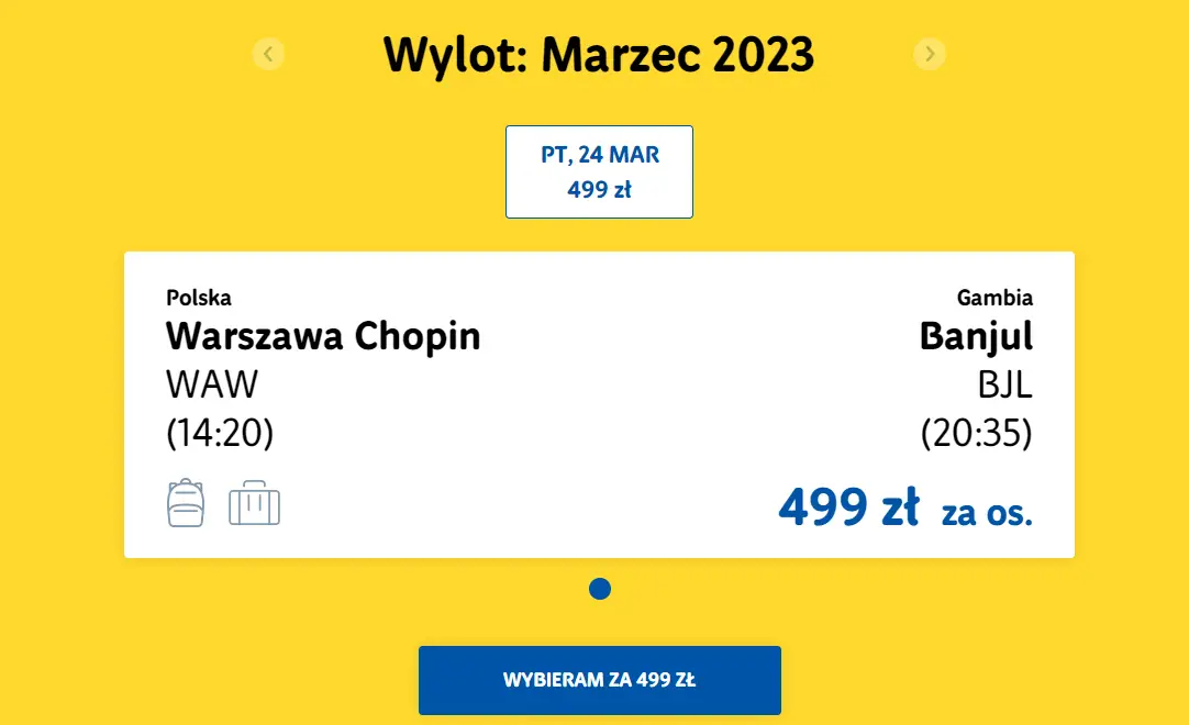 LAST-MINUTE! One-way flight from Warsaw to GAMBIA