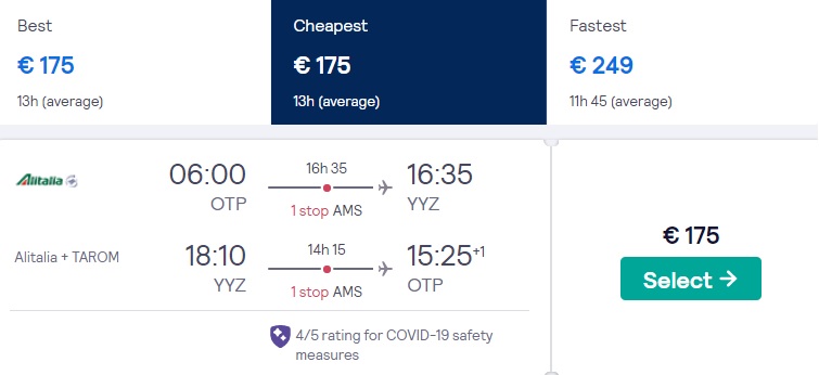 cheap flights bucharest toronto canada