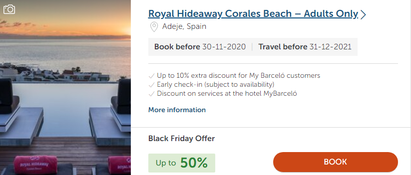 Barceló Hotel Group BLACK FRIDAY SALE 2020