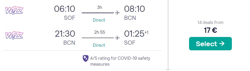 cheap flights sofia barcelona