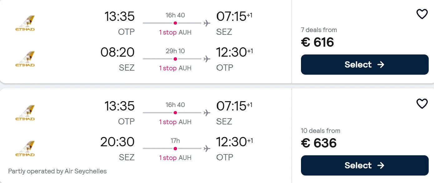 Cheap flights from Bucharest to SEYCHELLES