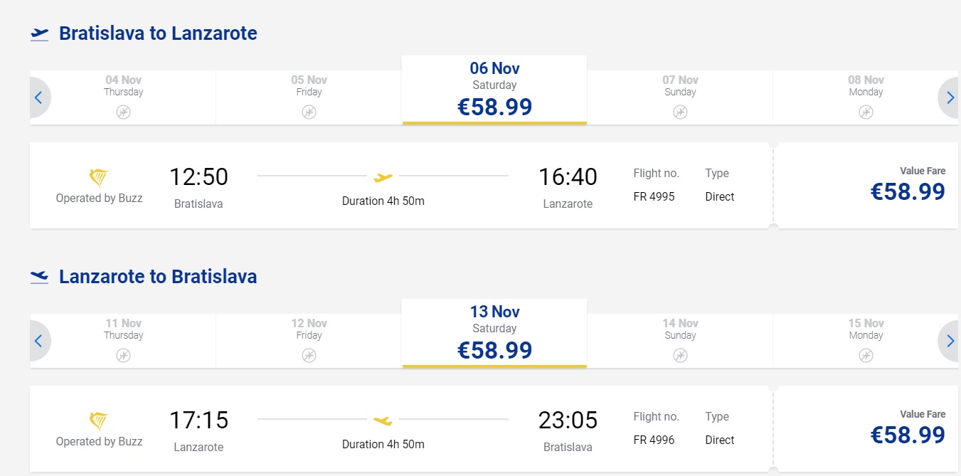 ryanair new routes from slovakia