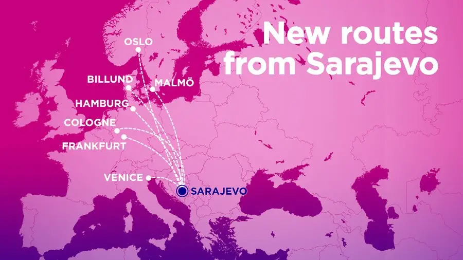 wizz air new routes from sarajevo