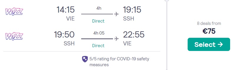 wizzair vienna sharm el sheikh