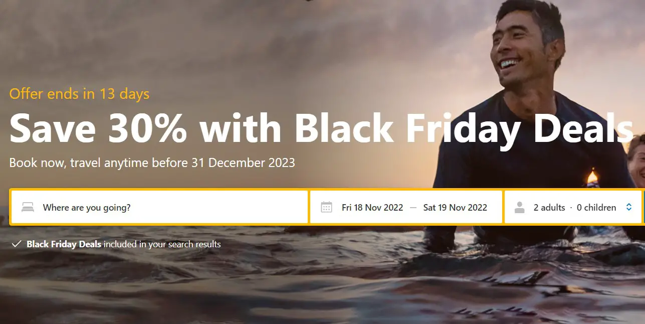 booking black friday sale 2022