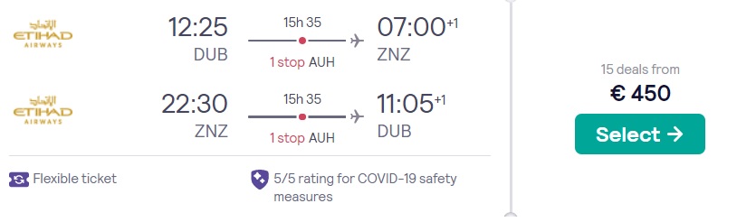cheap flights dublin zanzibar