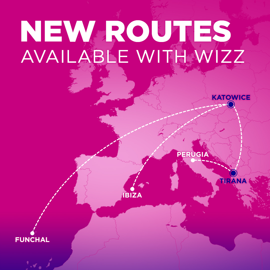 wizz air new routes from katowice and tirana