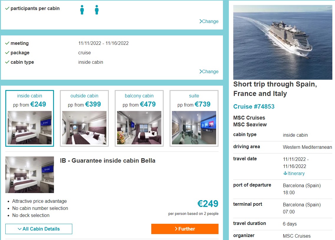 MSC 6 Day cruise from Barcelona