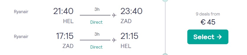 cheap flights helsinki zadar croatia