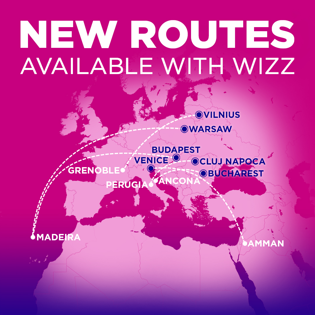 wizz air new routes from european cities