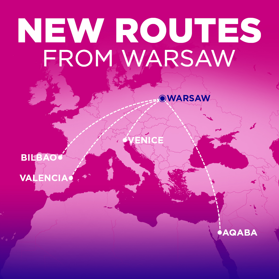 wizzair new routes from warsaw