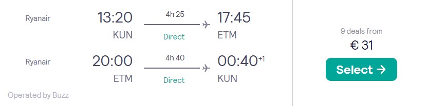 cheap flights from Kaunas to EILAT Israel
